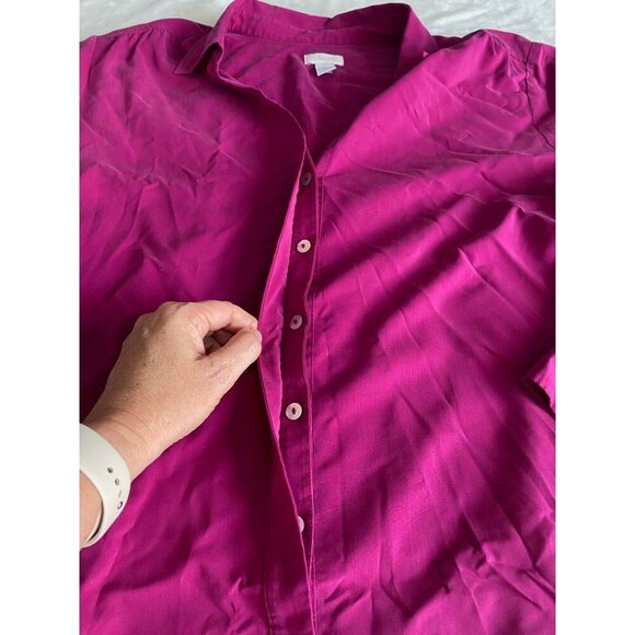 Chico's Women's Button-Front Shirt Size 3 (US XL) Modal Blend Magenta - Picture 3 of 6